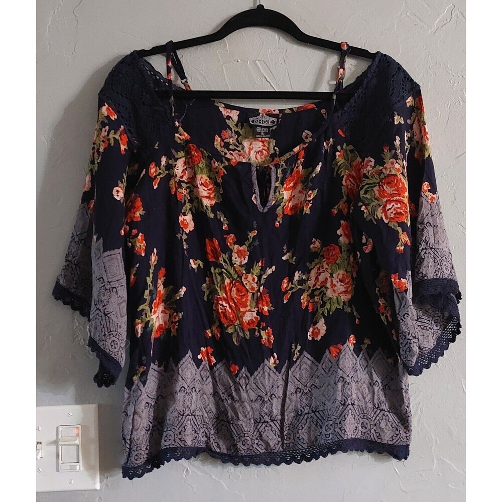 ANGIE  Tops Women Size S,100% Rayón, Floral,18 Inch Of Armp To Armp,23 Inch Long
